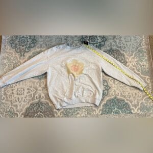 Offline Aerie Sweatshirt flower daisy color light gray size medium